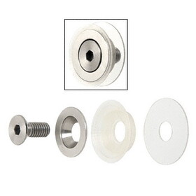 CRL CAPF112BS Brushed Stainless Flush Mount Cap Assembly for 1-1/2" Diameter Standoffs