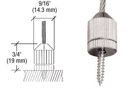 CRL Plated Short Round Floor Base Fitting for Cable Display System