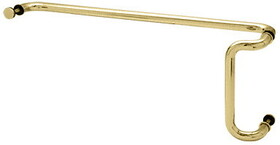 CRL CD12X28BR Brass 12" x 28" Back-to-Back Offset Combination Push and Pull Handle Set