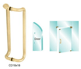 CRL CD18X18BR Brass 18" Glass Mounted Offset Pull Handle