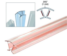 CRL CL0N412 Clear Copolymer Strip for 135&#176 Glass-to-Glass Joints - 1/2" (12mm) Tempered Glass