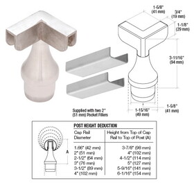 CRL Stainless CRS Top Rail Adaptor for 90&#176 Corner Post