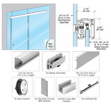CRL285 Series Satin Anodized Glass Mount Single Slider Kit for 1/2