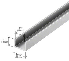 CRL CRL3979A Satin Anodized Bottom Channel for Fixed Glass