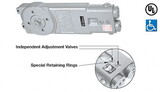 CRL CRL7670 Diamond Style Spindle 8.5 Lb. Exterior 105° Hold Open Retrofit Overhead Concealed Closer Body Only