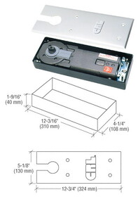 CRL Medium Duty 90&#176 Hold Open Low Profile Floor Mounted Closer