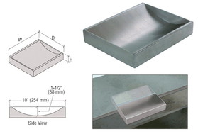 CRL CTC12 Brushed Stainless Steel 12" Wide x 10" Deep x 2" High Standard Counter Top Deal Tray