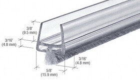 CRL CW12 Clear Polycarbonate Wipe with Pile Weatherstrip