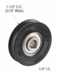 CRL D1506SB 1-1/2" Diameter Sealed Ball Bearing Rollers - 2/Pkg
