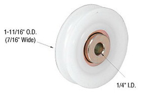 CRL D1716 1-11/16" Nylon Ball Bearing Replacement Roller 7/16" Wide