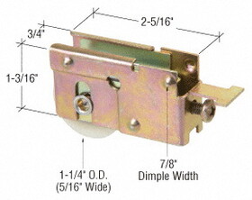 CRL D1728 1-1/4&#034; Nylon Sliding Glass Door Roller with 23/32&#034; Wide Housing