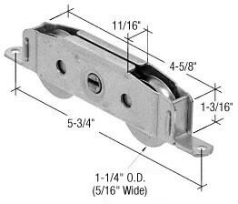CRL D1780 1-1/4&#034; Tandem Stainless Steel Sliding Glass Door Roller with 11/16&#034; Wide Housing