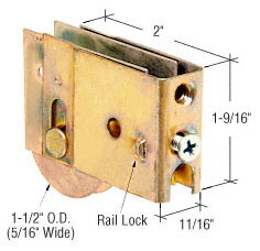 CRL D1830 1-1/2" Steel Ball Bearing Sliding Glass Door Roller With 11/16" Wide x 1-9/16" High Housing