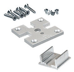 CRL D1990A3W 3-Way Satin Anodized 2" x 2" Partition Post Base Plate Kit for Posts Up to 24"