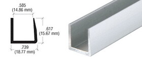 CRL D621A Satin Anodized 9/16" Single Aluminum U-Channel