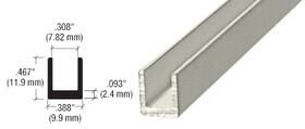 CRL Anodized 1/4" Single Aluminum U-Channel