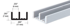 CRL Gray Plastic Track for 3/16" Sliding Panels