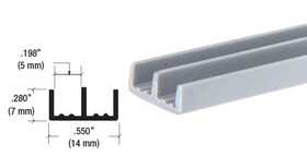 CRL Gray Plastic Track for 1/8" Sliding Panels
