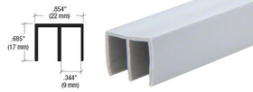 CRL D712GRY Gray Upper Plastic Track for 1/4" Sliding Panels