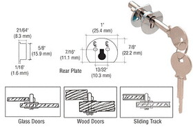 CRL Chrome Keyed Universal Plunger Lock