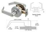 CRL D95CLS Brushed Chrome Grade 2 Classroom Lever Lockset -  6-Pin