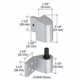 CRL DH02211L Aluminum 3/4" Offset Left Hand Intermediate Pivot Sets