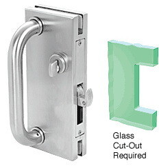 CRL DH410BS Brushed Stainless 4" x 10" Non-Handed Center Lock With Hook Throw Deadlock Latch