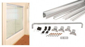 CRL Brite Anodized 72" x 80" Cottage DK Series Sliding Shower Door Kit With Metal Jambs for 3/8" Glass