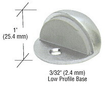 CRL DL2501A Satin Chrome Floor Mounted Low Profile 3/32" Base Dome Stop
