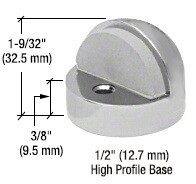 CRL DL2502A Satin Chrome Floor Mounted High Profile 3/8" Base Dome Stop