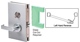 CRL DL611LMBS Brushed Stainless 6" x 10" LHR Center Lock With Deadlatch in Class Room Function