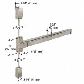 CRL DL750SV37SS Satin Stainless DL750SV Surface Vertical Rod Panic Exit Device