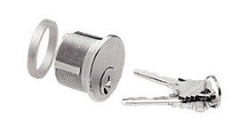 CRL DRA50BS Brushed Stainless Keyed Cylinder for Center Lock With Deadlatch