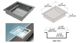 CRL DT1414 Brushed Stainless Steel 14" Wide x 14" Deep x 3" High Extra Deep Drop-In Deal Tray Without Lid