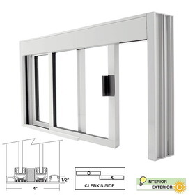 CRL DW48360XUA Standard Size Manual DW Deluxe Service Window Unglazed with Half-Track