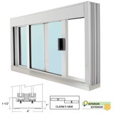 CRL DW4836S0XGA Standard Size Manual DW Deluxe Service Window Glazed with S.S.Step-Sill