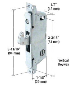 CRL E2009 1/2" Wide Round End Face Plate Mortise Lock for Adams Rite&#174; Doors- Vertical Keyway
