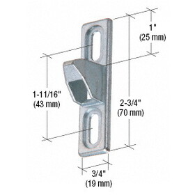 CRL Chrome Wide Lock Keeper 1-11/16" Screw Holes
