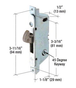 CRL E2119 1/2" Wide Round End Face Plate Mortise Lock with Automatic Latching for Adams Rite&#174; Doors