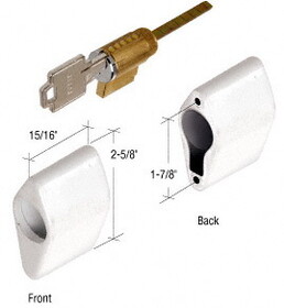 CRL E2144 White Key Cylinder Housing Kit with 1-7/8" Screw Holes