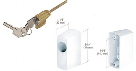 CRL E2145 White Key Cylinder Housing Kit with 1-3/4" Screw Holes