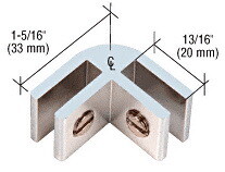 CRL Two-Way Aluminum 90 Degree Glass Connector