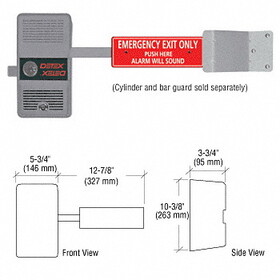 CRL DETEX&#174; Battery Alarmed Exit Control Lock with Short Bar