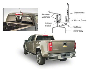 CRL ECT815S "Perfect Fit" Tri-Vent Slider with Solar Glass for 2015+ Chevy Colorado/GMC Canyon