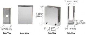CRL Face Plate Clamp for 1/4" to 3/8" Glass