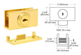 CRL Cam Lock with Stop Plate for 1/4" or 3/8" Glass - Keyed