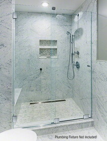 CRL Essence Series Basic Sliding Shower Door Kit with Squared Corner Rollers