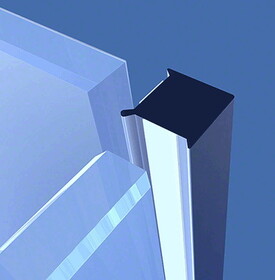 CRL EZC110S Clear Glass Partition 90 Degree Solid Infill Corner Joint for 10mm Toughened Glass