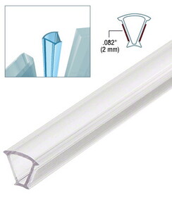 CRL EZCA10 Clear Copolymer Strip for 135 Degree Glass-to-Glass Joints - 3/8" Tempered Glass