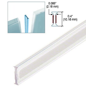 CRL EZCC10 Clear Copolymer Strip for 180 Degree Glass-to-Glass Joints - 3/8" Tempered Glass